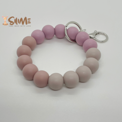 NYCKELARMBAND med silikonpärlor  mauve/fawn