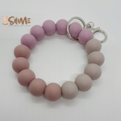 NYCKELARMBAND med silikonpärlor  mauve/fawn