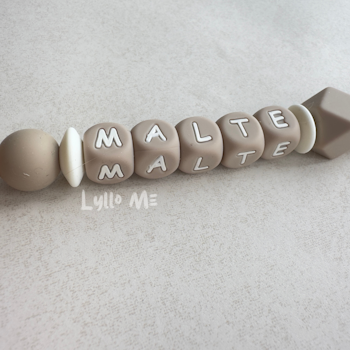 Napphållare med namn -TAUPE/Taupe