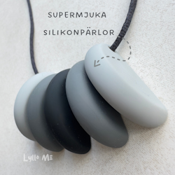 AMNINGSHALSBAND Silimama - "Love you to the moon and back"/ Grey- Black