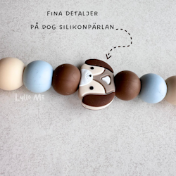 NAPPHÅLLARE - Silikon Dog- Earth Brown /Icy Blue