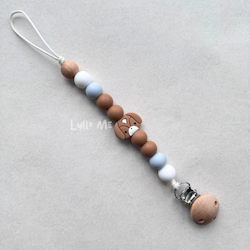 NAPPHÅLLARE - Silikon Dog- Caramel/Icy blue