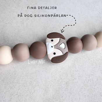 NAPPHÅLLARE - Silikon Dog- Earth Brown/Ivory