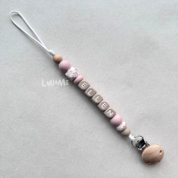 Napphållare med namn -Light old rose/ Taupe