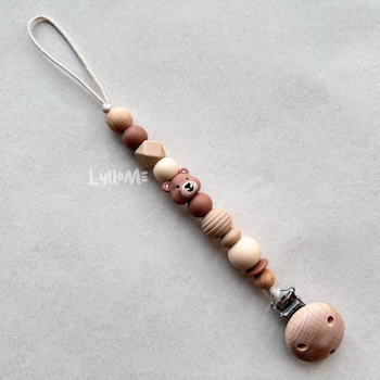 PACIFIER HOLDER - Teddy- Brown / Beige