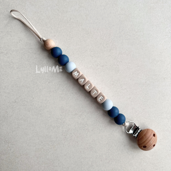 Napphållare med namn Flennelblue-Icy blue /TAUPE