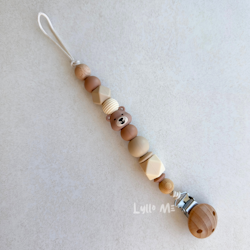 PACIFIER HOLDER - Teddy- Brown / Creme / Hazelnut