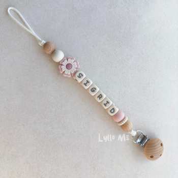 Napphållare med namn FLOWER  Light Pink/Cream