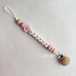 Napphållare med namn DAISY Light old Pink /Cream