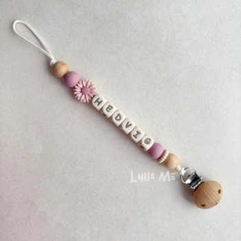 Napphållare med namn DAISY Light old Pink /Cream