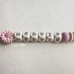 Napphållare med namn DAISY Light old Pink /Cream