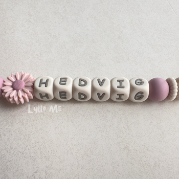 Napphållare med namn DAISY Light old Pink /Cream