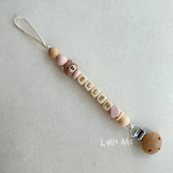 Napphållare med namn - Lilla Björn- Light Old Pink /Wheat