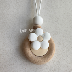 NURSING NECKLACE-RETRO FLOWER-WHITE