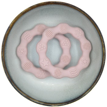 BITFIGUR I SILIKON - RING MED STRUKTUR  - LIGHT OLD PINK