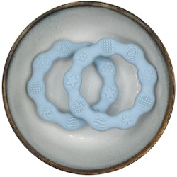 BITFIGUR I SILIKON - RING MED STRUKTUR  - GREY BLUE