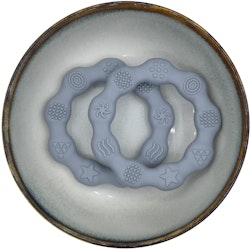BITFIGUR I SILIKON - RING MED STRUKTUR  - GREY