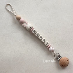 Napphållare med namn Bunny Light Pink/ Cream 2