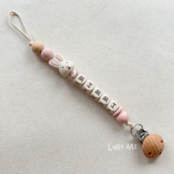 Napphållare med namn Bunny Light Pink/ Cream 3