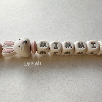 Napphållare med namn Bunny Light Old  Pink/ Cream 4