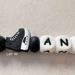 Pacifier holder with name Hockey Black / WHITE