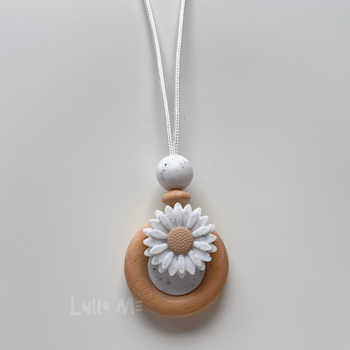 AMNINGSHALSBAND-DAISY-SPECKLED WHITE