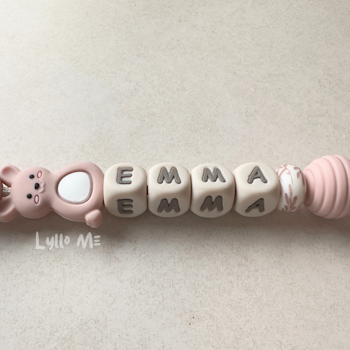 Napphållare med namn Litle  Bunny Light Old  Pink/ Cream