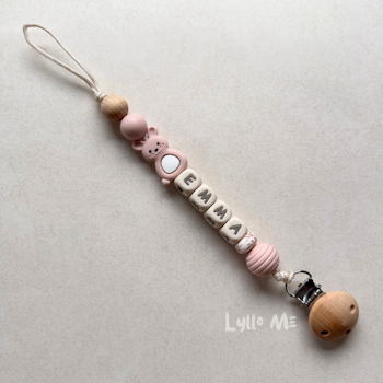 Napphållare med namn Litle  Bunny Light Old  Pink/ Cream