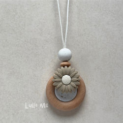 AMNINGSHALSBAND-DAISY-SPECKLED-TAUPE