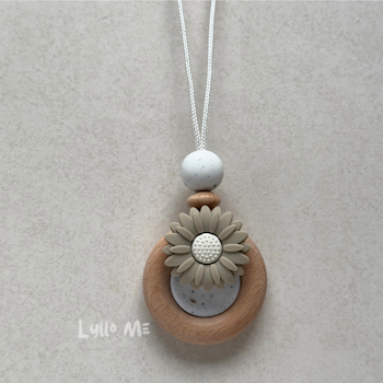 AMNINGSHALSBAND-DAISY-SPECKLED-TAUPE