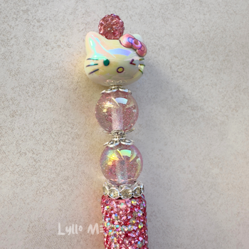 STRASS PENNA MED PÄRLOR -CAT- PINK STRASS