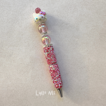 STRASS PENNA MED PÄRLOR -CAT- PINK STRASS