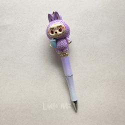 PEN WITH BEADS - "Labubu" - Lilac