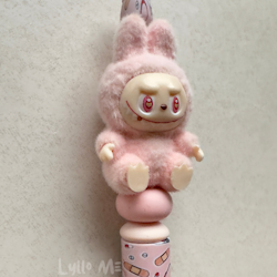PEN WITH BEADS - Plush "Labubu" - LIGHT PINK