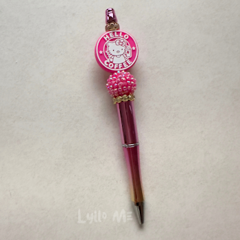PENNA MED PÄRLOR -HELLO COFFE - METALLIC MAGENTA /GOLD