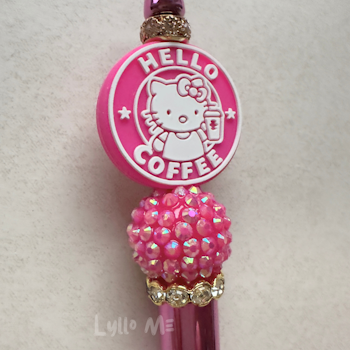 PENNA MED PÄRLOR -HELLO COFFE - METALLIC MAGENTA /GOLD