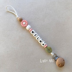 Napphållare med namn DAISY Soft Pink / WHITE
