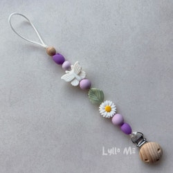 PACIFIER HOLDER - Butterfly -Daisy- Lilac