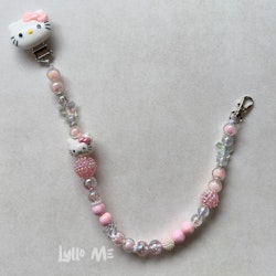 E-TJÄNSTEKORT HÅLLARE KITTY med bling ROSA (elastisk)