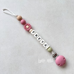 Napphållare med namn DAISY Raspberry  / WHITE