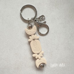 NYCKELRING -Crescent Moon Ivory / Ivory-SILVER