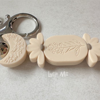 NYCKELRING -Crescent Moon Ivory / Ivory-SILVER