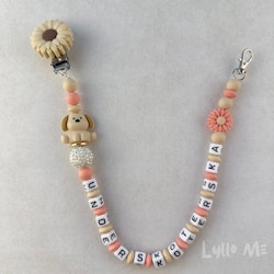 ID-KORT/ NYCKEL HÅLLARE med text Undersköterska med bling DAISY -Wheat/Sothern Peach
