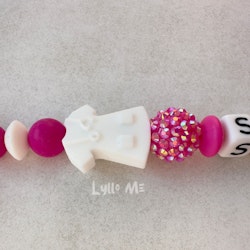 ID-KORT/ NYCKEL HÅLLARE med text Sjuksköterska med bling  Butterfly FUCHSIA