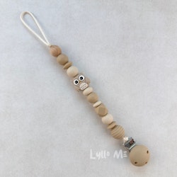NAPPHÅLLARE med Silikon clips - OWL - BEIGE/ OATMEAL/LINNEN