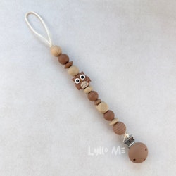 NAPPHÅLLARE med Silikon clips - OWL - BROWN / OATMEAL/HAZELNUT