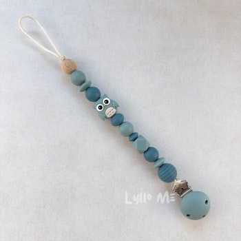 NAPPHÅLLARE med Silikon clips - OWL -GREY BLUE/ ARCTIC BLUE