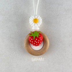 AMNINGSHALSBAND- SOMMAR- jordgubbe-prästkrage