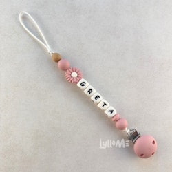 Napphållare med Clips i silikon  med namn DAISY  Blossom / WHITE
