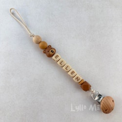 Napphållare med namn - Lilla Björn- LIGHT BROWN - ALMOND 2  /WHEAT